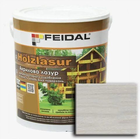 Лазурь акриловая Feidal Holzlasur Белая 0.75л 1886455900 фото