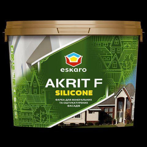 Краска фасадная для стен ESKARO AKRIT F SILICONE (белая В1) 2.7л 1701416444 фото