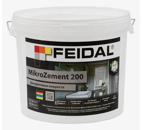 Декоративна штукатурка Feidal MikroZement 200 Білий 8кг 2964627899 фото
