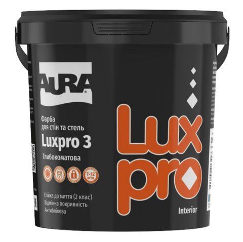 Фарба інтер'єрна акрилатна глибокоматова Aura Luxpro 3 (біла В1) 0.95л 2768547697 фото