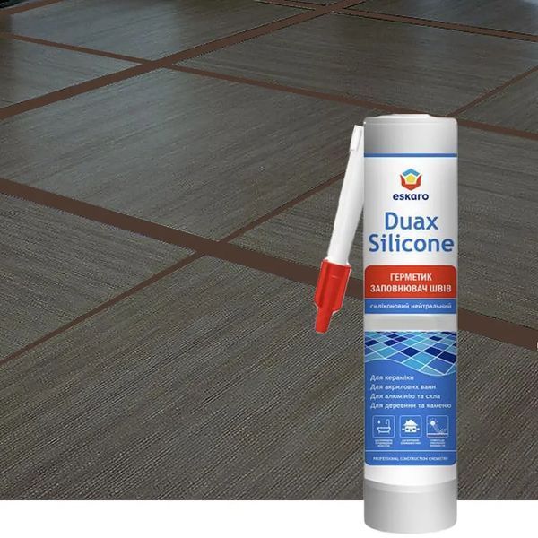 Герметик заполнитель швов Eskaro Duax Silicone №233 какао силиконовый нейтральный 300 мл 2602648816 фото