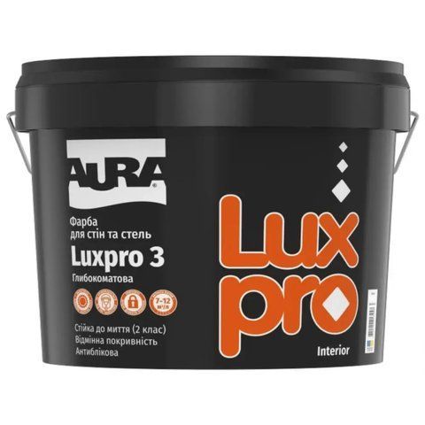Фарба інтер'єрна акрилатна глибокоматова Aura Luxpro 3 (біла В1) 2.85л 2768547777 фото