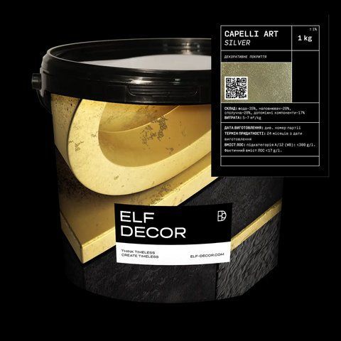 Декоративное покрытие Elf Decor Capelli Art Silver 1кг 2783362447 фото