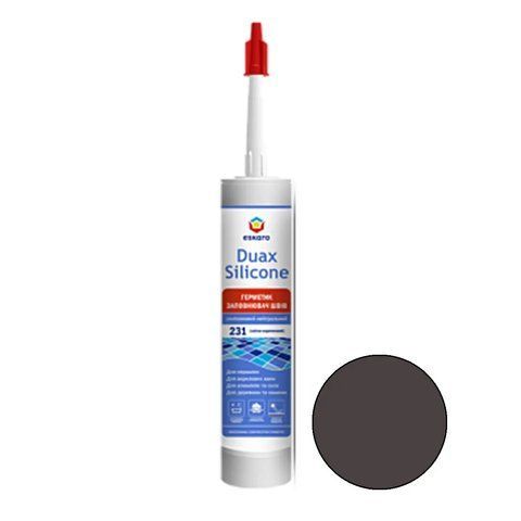 Герметик заполнитель швов Eskaro Duax Silicone №234 шоколад силиконовый нейтральный 300 мл 2602650140 фото