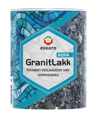 Лак акриловый декоративный для камня ESKARO GRANIT LAKK AQUA 0.95л 1981506231 фото