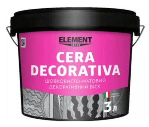 Віск для декоративних покриттів ELEMENT Decor Cera Decorativa шовковисто-матовий 3 л 2034870109 фото