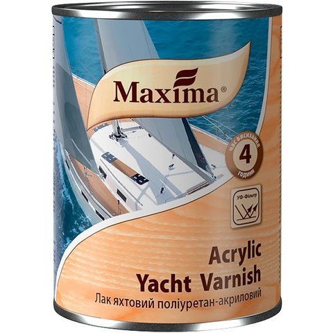 Лак яхтный полиуретан-акриловый Maxima бесцветный глянцевый 2.5 л 2792905250 фото