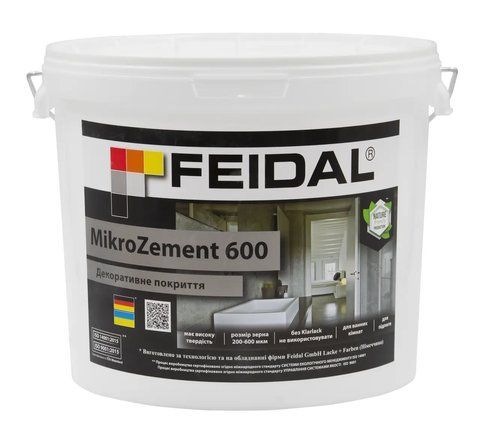 Декоративна штукатурка Feidal MikroZement 600 Білий 16кг 2964639327 фото