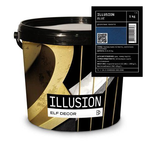 Декоративная штукатурка "яркий шелк" ELF DECOR ILLUSION FANTASY голубой (база BLUE) 1кг 1702844249 фото