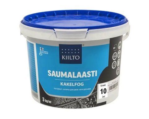 Смесь затирочная цементная KIILTO для швов плитки №10 Белый 3кг 2602490526 фото