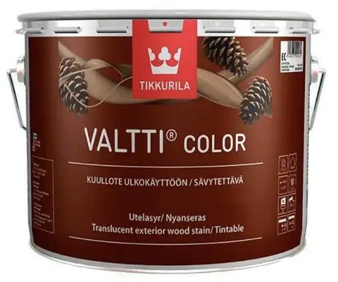 Лазурь-лак антисептический для древесины Tikkurila Valtti Color База ЕС (прозрачная, под тонировку) 0.9л 1700482523 фото