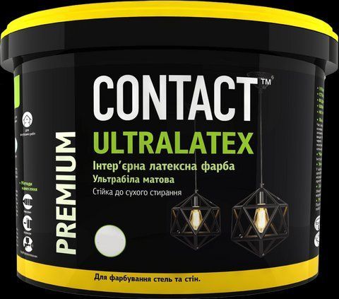 Інтер'єрна акрилова фарба для стель та стін "ULTRALATEX" 4.2кг 2457739119 фото