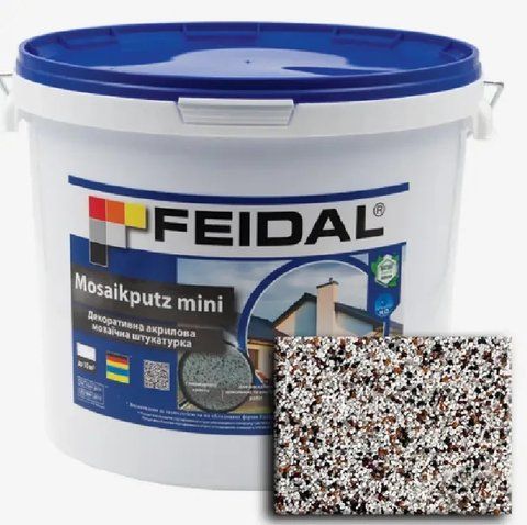 Декоративная акриловая мозаичная штукатурка Feidal Mosaikputz mini А28 15кг 1886455791 фото