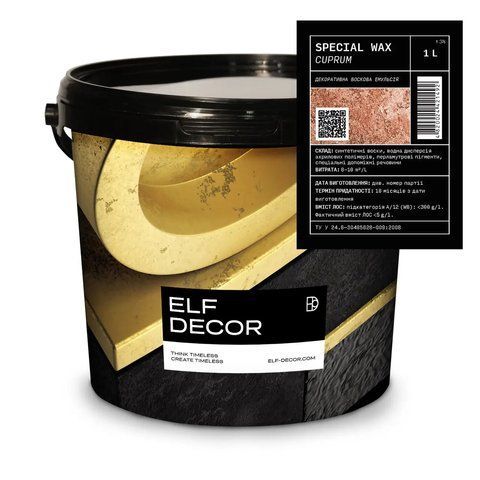 Металлизированный декоративный воск Elf Decor Special Wax Медь 1л 2783416201 фото