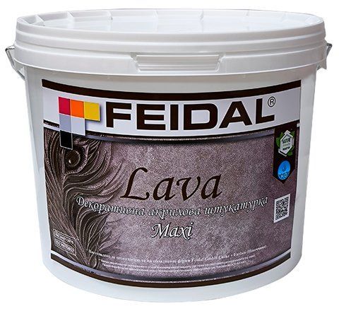 Декоративная штукатурка акриловая Feidal Lava Maxi Белая 5л 2964333154 фото