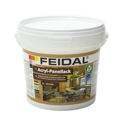 Лак панельний на водній основі без запаху Feidal Acryl-Panellack Матовий 1л 2034870126 фото