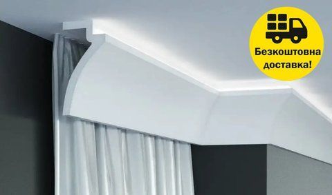 Карниз гладкий полиуретановый серия F Tesori KF 801 Жесткий 2000 мм 2328460774 фото