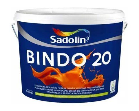 Фарба для стін та стелі латексна напівматова Sadolin Bindo 20 Білий BW 0.9л 2889922652 фото