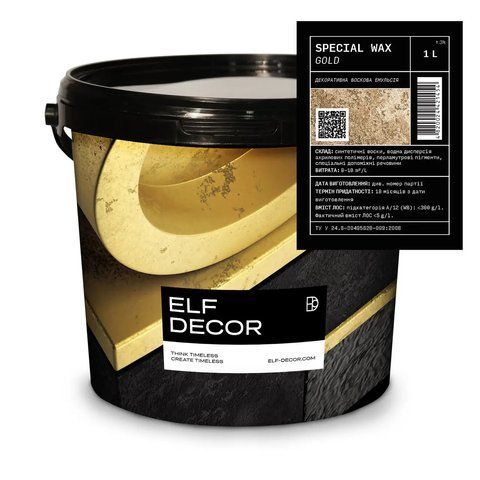 Металлизированный декоративный воск Elf Decor Special Wax Золото 1л 2783419785 фото