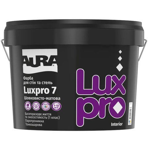 Фарба інтер'єрна акрилатна шовковисто-матова AURA Luxpro 7 (під тонування, прозора В3) 2.25л 2768560076 фото