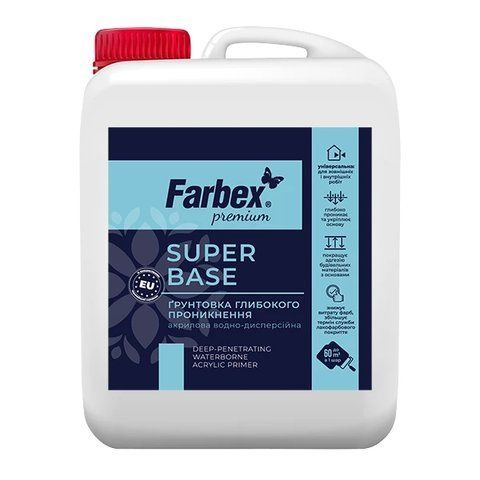Грунтовка водно-дисперсионная акриловая глубокого проникновения &laquo;SuperBase&raquo; Farbex бесцветный 2 л 2792906355 фото