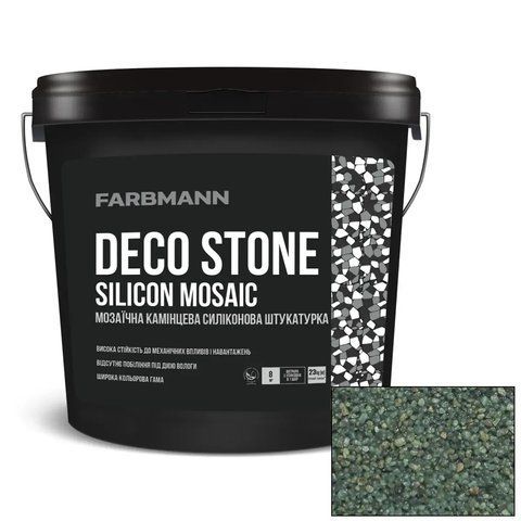 Мозаичная силиконовая штукатурка Farbmann DECO STONE SILICON MOSAIC QT8 23кг 2761554635 фото