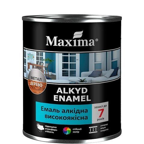 Эмаль алкидная высококачественная Maxima белый 0.7 кг 2792904918 фото