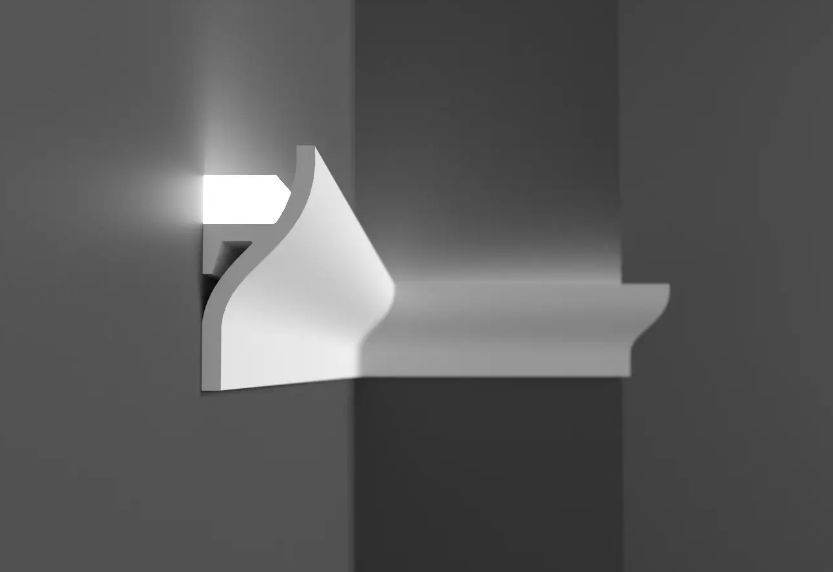 Карниз полимерный для LED-освещения Grand D&eacute;cor KH 906 Flex Гибкий 2440 мм 2322358735 фото
