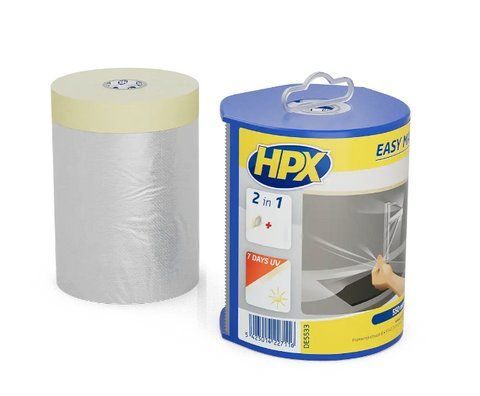 Плівка захисна з малярною стрічкою в диспенсері HPX 2700мм х 33м плівка 2368403734 фото
