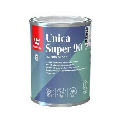 Лак глянцевый Tikkurila Unica Super 90 База ЕР (прозрачная, под тонировку) 2.7л 2444902409 фото