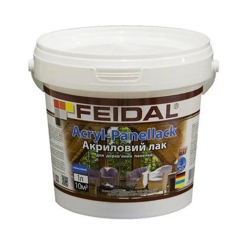 Лак панельний на водній основі без запаху Feidal Acryl-Panellack Глянсовий 1л 2034870128 фото