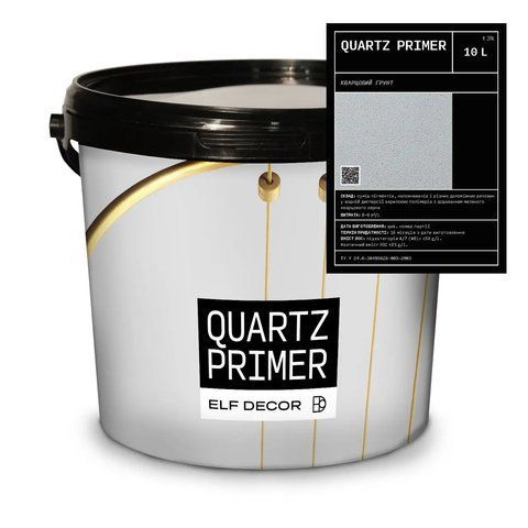 Грунт с кварцевым песком ELF DECOR QUARTZ PRIMER White для декоративных штукатурок 10л 2776865552 фото