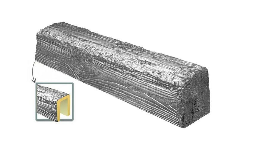 Балка полиуретановая DECOWOOD Рустик EQ 007 (2 м) classic 6х9 Серый 2348859303 фото