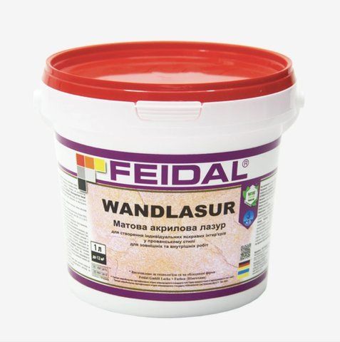 Матова акрилова лазур для декоративного оздоблення Feidal Wandlasur 1л 2034870129 фото