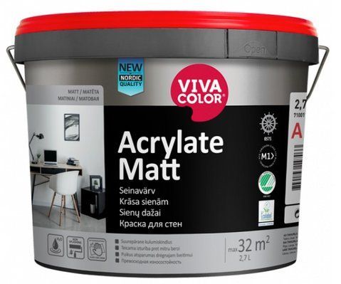 Износостойкая акрилатная краска для стен VivaColor Acrylate Matt 9л 2148639253 фото