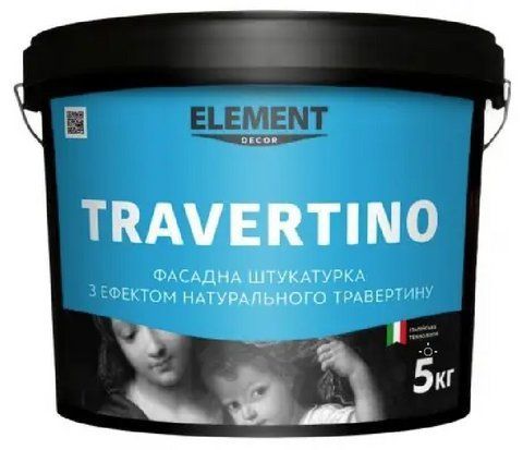 Декоративная штукатурка интерьерная для стен ELEMENT Decor Travertino 5 кг 1781793484 фото
