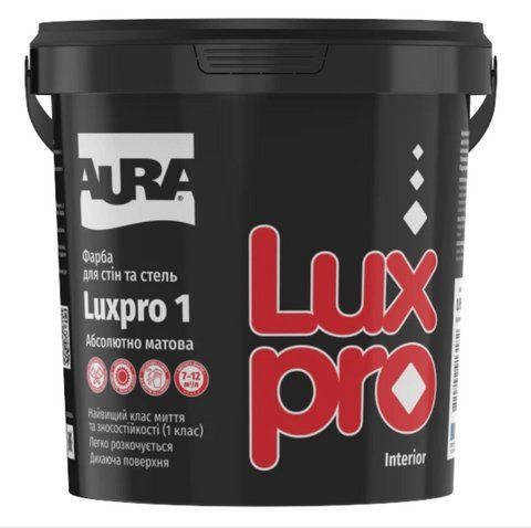 Фарба інтер'єрна акрилатна абсолютно матова Aura Luxpro 1 (біла В1) 0.95л 2768569443 фото