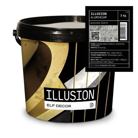 Декоративная штукатурка "Алюминиевый шелк" ELF DECOR ILLUSION ALUMINIUM 1кг 1702850997 фото