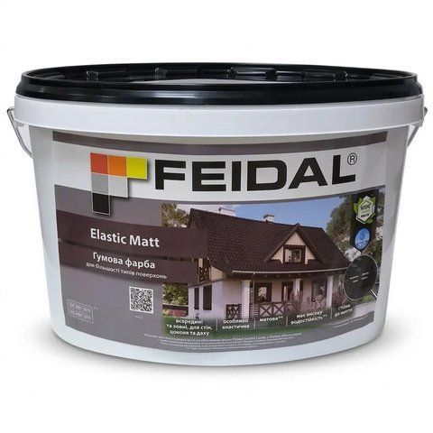 Фарба гумова водоемульсійна Feidal Elastic Matt Безбарвний 12кг 2964671181 фото