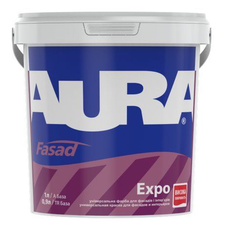 Краска акриловая фасадная AURA FASAD EXPO (белая В1) 1л 1519775682 фото