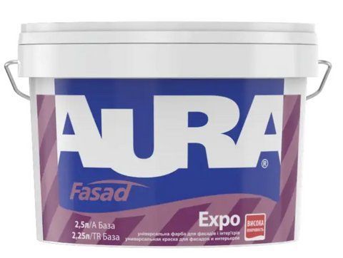 Краска акриловая фасадная AURA FASAD EXPO (под тонировку, прозрачная В3) 2.25л 1519809327 фото
