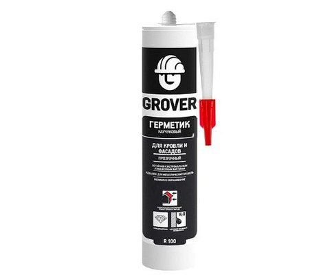 Герметик каучуковый GROVER R100 для кровли и фасадов бесцветный 300мл 1421732617 фото