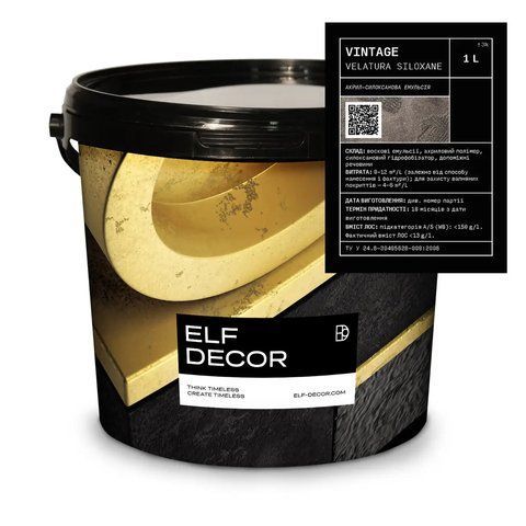 Воск акрил силоксановый ELF DECOR VELATURA VINTAGE MATT декоративный 1л 2776882373 фото