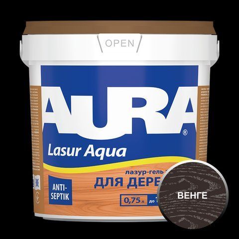 Лазур - лак акриловий Aura Lasur Aqua для деревини венге 0.75л 2571734472 фото