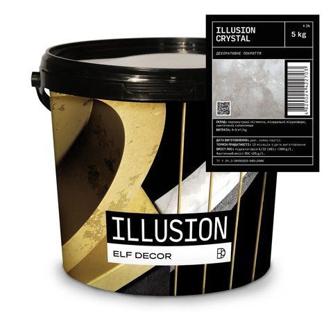 Декоративная штукатурка "Искрящийся шелк" ELF DECOR ILLUSION CRYSTALL 5кг 1703328333 фото