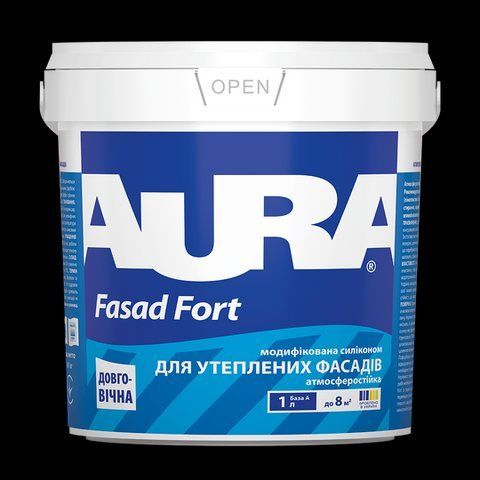 Краска силиконизированная фасадная AURA FASAD FORT (белая В1) 1л 1519835459 фото