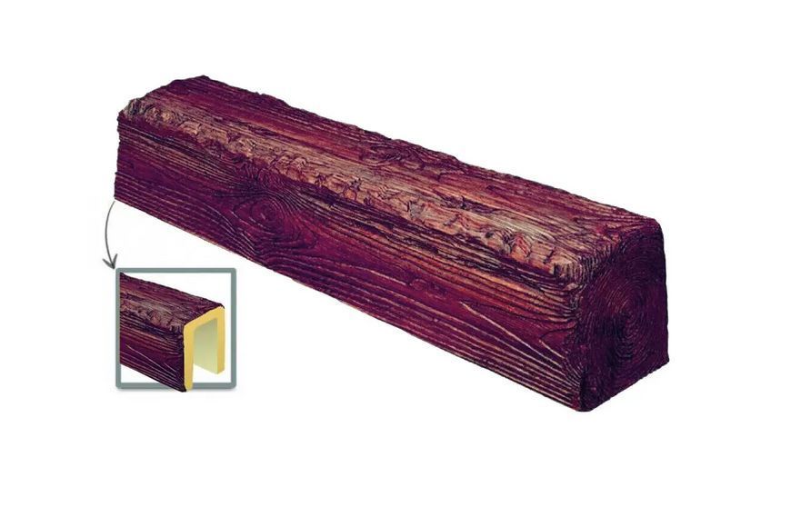 Балка полиуретановая DECOWOOD Рустик EQ 007 (3 м) classic 6х9 Красный 2348864855 фото