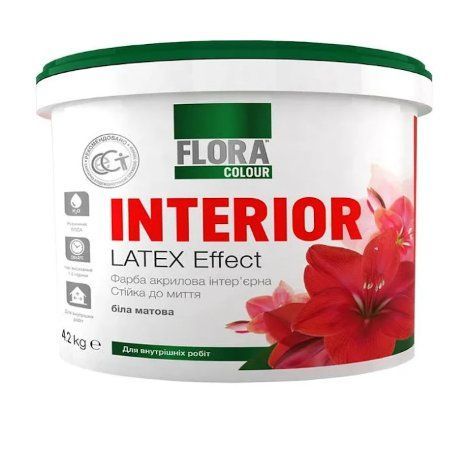 Фарба інтер'єрна акрилова FLORA Сolour Latex Effect INTERIOR 1.4кг 1809129214 фото