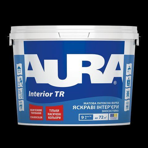 Краска акриловая интерьерная AURA INTERIOR TR (под тонировку, прозрачная B3) 9л 1519714429 фото