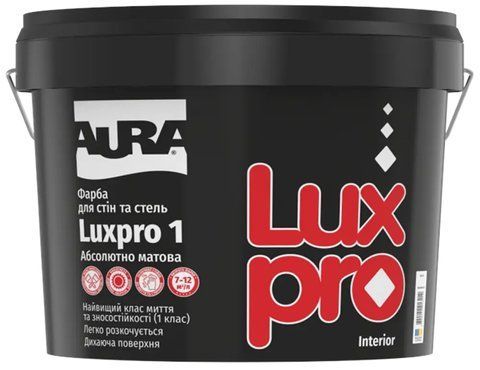 Фарба інтер'єрна акрилатна абсолютно матова Aura Luxpro 1 (під тонування, прозора В3) 2.25л 2768571908 фото